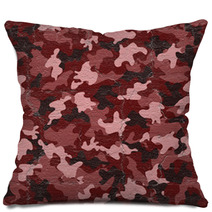Red Camouflage Pillows 85070360