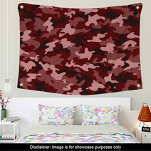 Red Camouflage Wall Art 60295188