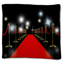 Red Carpet At Night Blankets 21482184
