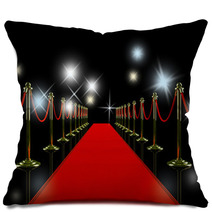Red Carpet At Night Pillows 21482184