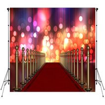 Red Carpet Entrance With Multi Colored Light Burst Backdrops 42079135
