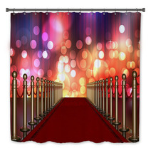 Red Carpet Entrance With Multi Colored Light Burst Bath Decor 42079135