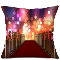 Red Carpet Entrance With Multi Colored Light Burst Pillows 42079135