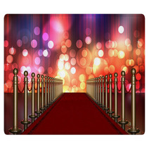 Red Carpet Entrance With Multi Colored Light Burst Rugs 42079135