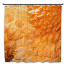 Red Chicken Feathers Close-Up Bath Decor 50071388