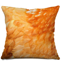 Red Chicken Feathers Close-Up Pillows 50071388