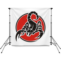 Red Circle Scorpion Logo Backdrops 97233033
