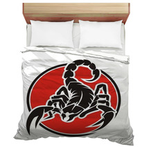 Red Circle Scorpion Logo Bedding 97233033