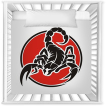 Red Circle Scorpion Logo Nursery Decor 97233033