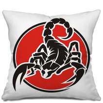 Red Circle Scorpion Logo Pillows 97233033