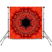 Red Concentric Flower Center Mandala Kaleidoscopic Design Backdrops 64756397