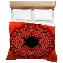 Red Concentric Flower Center Mandala Kaleidoscopic Design Bedding 64756397