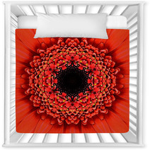 Red Concentric Flower Center Mandala Kaleidoscopic Design Nursery Decor 64756397