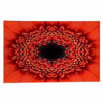 Red Concentric Flower Center Mandala Kaleidoscopic Design Rugs 64756397