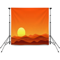 Red Desert Bright Sunrise Backdrops 67464516