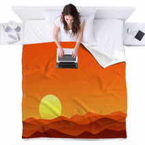 Red Desert Bright Sunrise Blankets 67464516