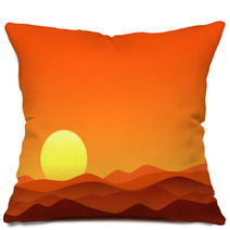 Red Desert Bright Sunrise Pillows 67464516
