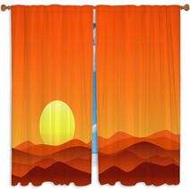 Red Desert Bright Sunrise Window Curtains 67464516