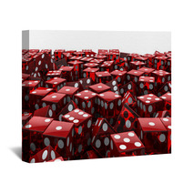 Red Dice Pile Wall Art 50423938