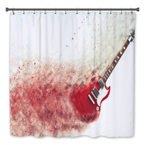 Red Electric Guitar Disintegrating Bath Decor 96097698