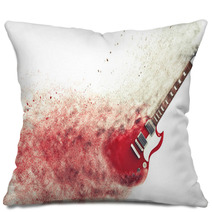 Red Electric Guitar Disintegrating Pillows 96097698