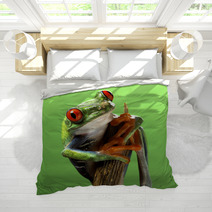 Red Eyed Treefrog Macro Isolated Exotic Frog Curious Animal Brig Bedding 53740777