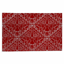 Red Fabric With An Light Old-style Brocade Pattern Rugs 71698449