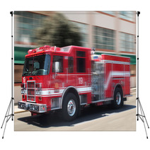 Red Fire Truck Backdrops 1248965