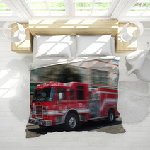 Red Fire Truck Bedding 1248965