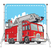 Red Fire Truck Or Fire Engine Backdrops 54870864