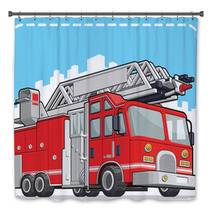 Red Fire Truck Or Fire Engine Bath Decor 54870864