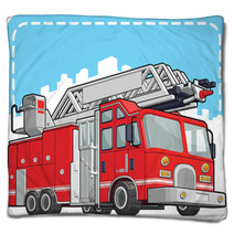 Red Fire Truck Or Fire Engine Blankets 54870864