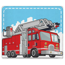 Red Fire Truck Or Fire Engine Rugs 54870864