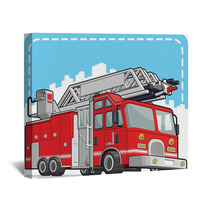 Red Fire Truck Or Fire Engine Wall Art 54870864