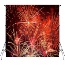 Red Fireworks In The Night Sky Backdrops 56742325