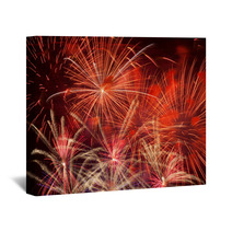 Red Fireworks In The Night Sky Wall Art 56742325