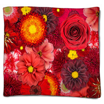 Red Flower Background Blankets 42794243