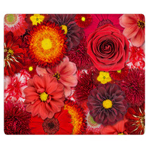 Red Flower Background Rugs 42794243