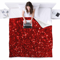 Red Glitter Background Blankets 59387243
