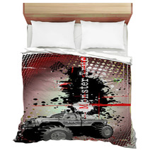 Red Gray And Black Monster Truck Poster Bedding 28567852