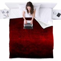 Red Grunge Background Blankets 60403546
