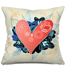 Red Heart On A Brown Background Pillows 46435882