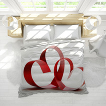 Red Heart Ribbons Bedding 59174878