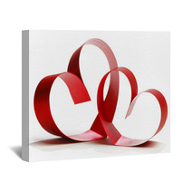 Red Heart Ribbons Wall Art 59174878