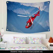 Red Helicopter Wall Art 89855584