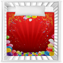 Red Holiday Background With Balloons Nursery Decor 53711617