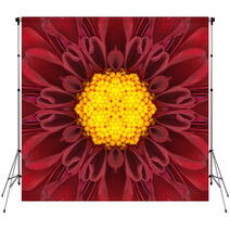 Red Mandala Concentric Flower Center Kaleidoscope Backdrops 66477068