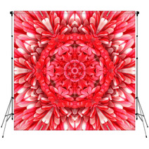 Red Mandala Concentric Flower Center Kaleidoscope Backdrops 66477108