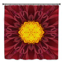 Red Mandala Concentric Flower Center Kaleidoscope Bath Decor 66477068