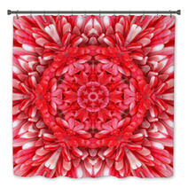 Red Mandala Concentric Flower Center Kaleidoscope Bath Decor 66477108